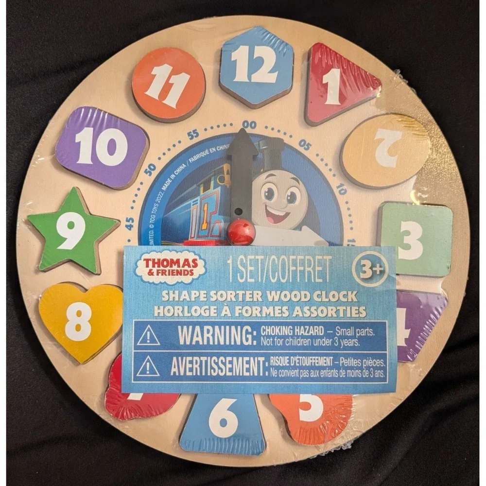 Rare‎ Sealed New Thomas & Friends Shape Sorter, Numbers, Colors and Wooden Clock